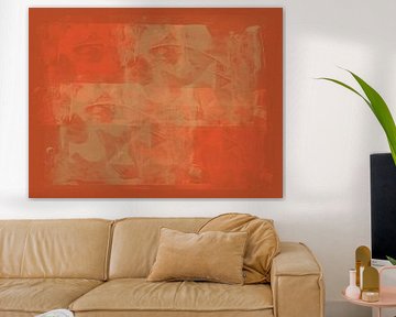 Modern abstract minimalistisch schilderij in terracotta