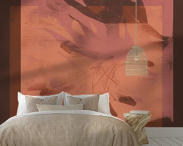 Modern abstract minimalistisch schilderij in aardetinten