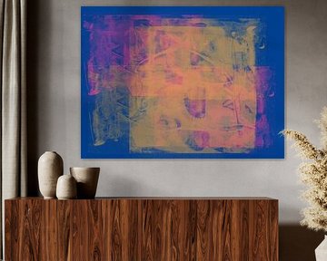 Peinture abstraite minimaliste moderne aux couleurs néon sur Art minimaliste abstrait