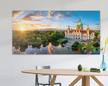 Panorama vom Neuen Rathaus in Hannover, Deutschland