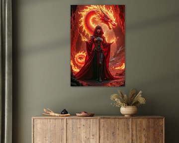 FIRAYEN - The Sorceress with Her Chinese Fire Dragon by INFERAURUM