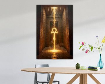ANKHET - A Glowing Egyptian Ankh Inside a Temple by INFERAURUM