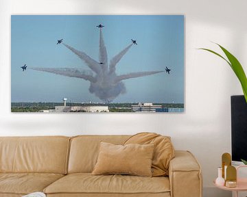 Bomb Burst performed by the Blue Angels.