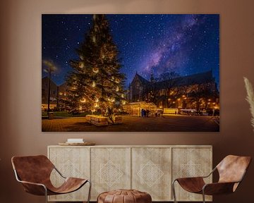 Christmas on the church square in Alkmaar by peterheinspictures