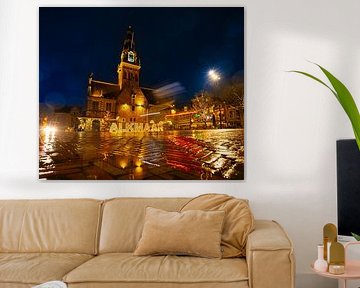 The Waag glistens in festive lights by peterheinspictures