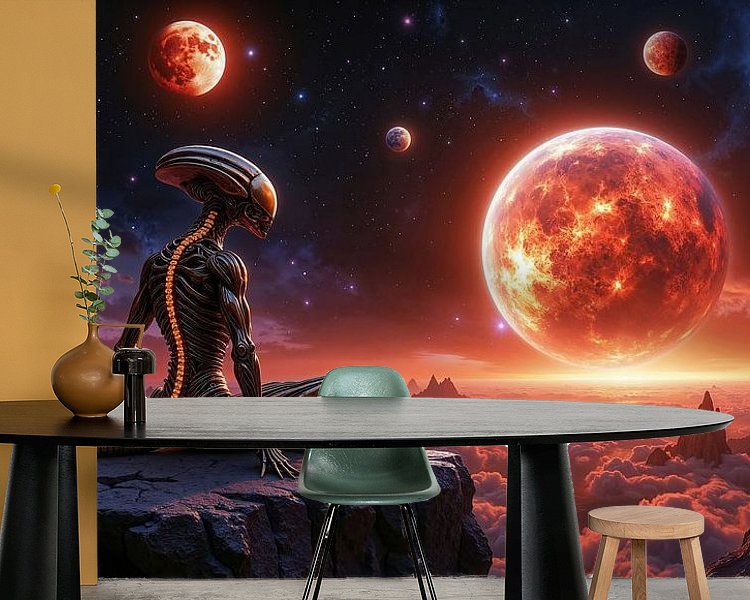 Voorbeeld van het werk in een kamer