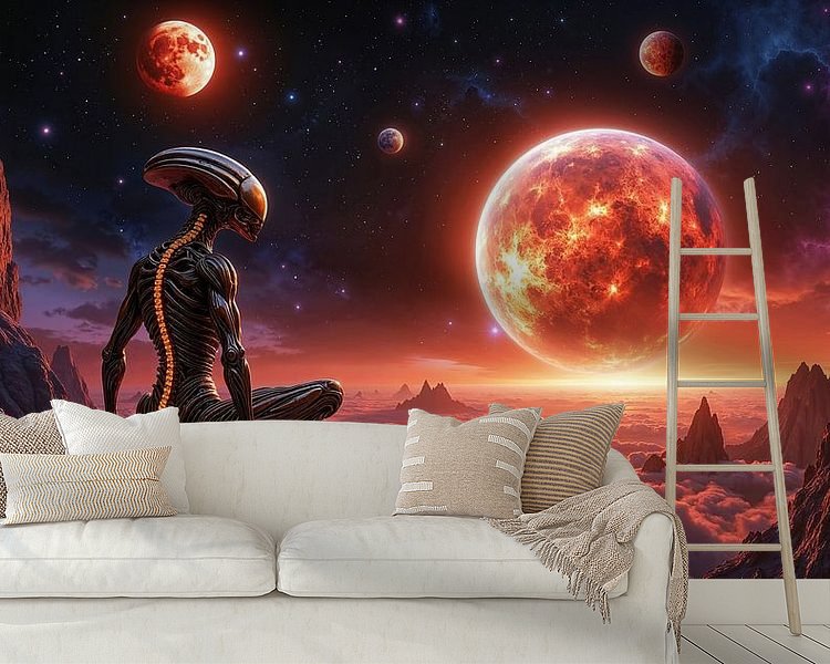 Voorbeeld van het werk in een kamer