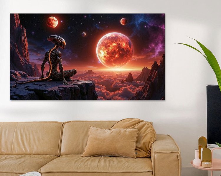 Voorbeeld van het werk in een kamer