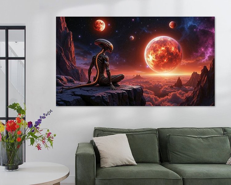 Voorbeeld van het werk in een kamer