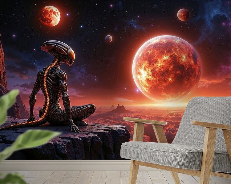 Voorbeeld van het werk in een kamer