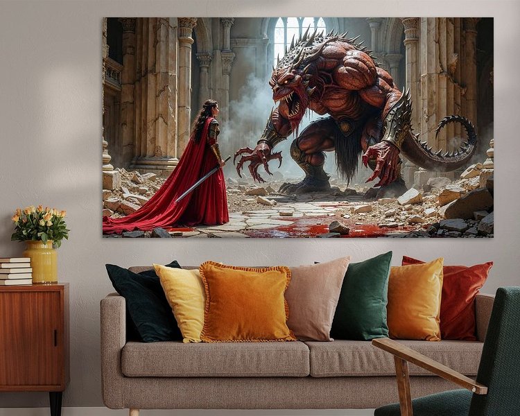 Voorbeeld van het werk in een kamer