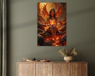 SERAPHYRA - Die junge Drachenmutter mit einem glühenden Drachenei von INFERAURUM