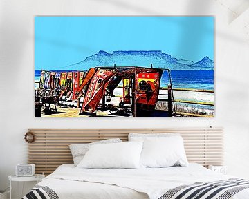 Tafelberg vom Blauberg Strand mixed media von Werner Lehmann