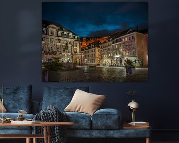 Heidelberg - Marktplatz bei Nacht