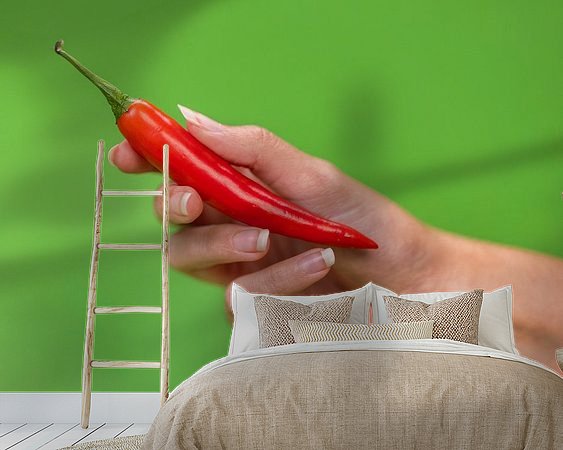Voorbeeld van het werk in een kamer