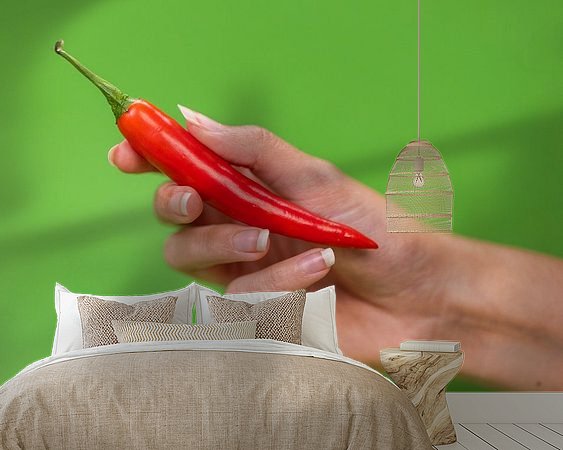 Voorbeeld van het werk in een kamer