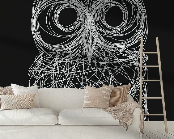 Voorbeeld van het werk in een kamer