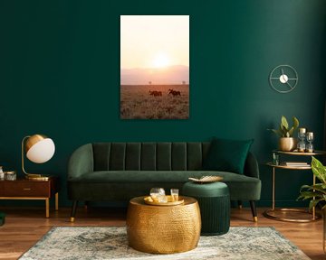 Lever de soleil avec un élan dans le parc national de Grand Teton (USA) sur Get Framed Photography