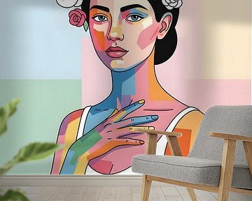 Florale Identität in Farbblöcken