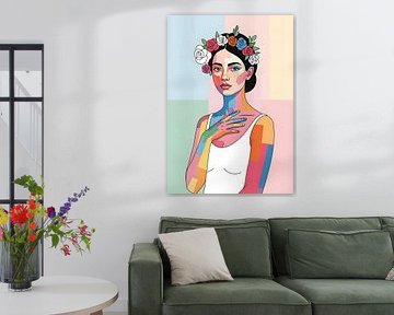 Florale Identität in Farbblöcken