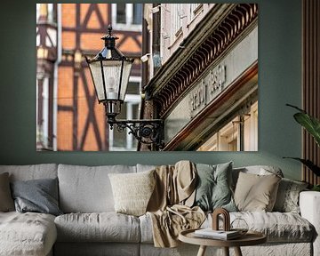 Un lampadaire historique à Marbourg sur Roland Brack