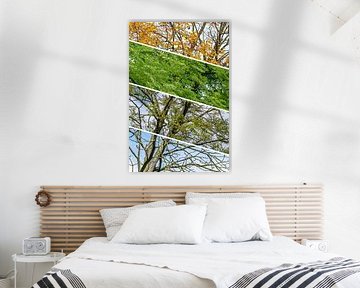 Vier Jahreszeiten Baum geschichtet