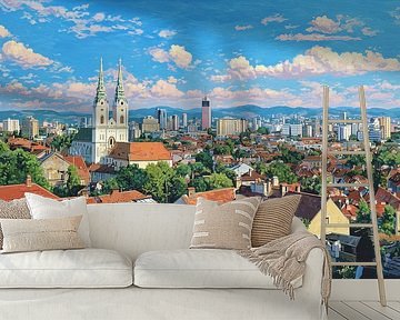Zagreb Kroatië artistiek panorama van TheXclusive Art