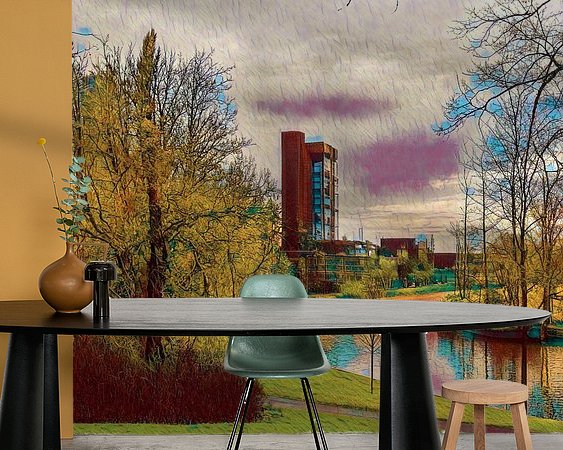 Voorbeeld van het werk in een kamer