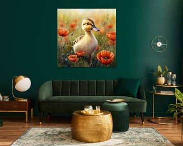 Ducklings in the poppies by Jutta Maria Pusl