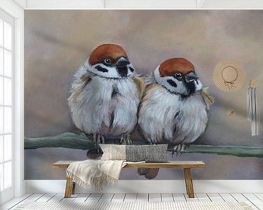 Voorbeeld van het werk in een kamer