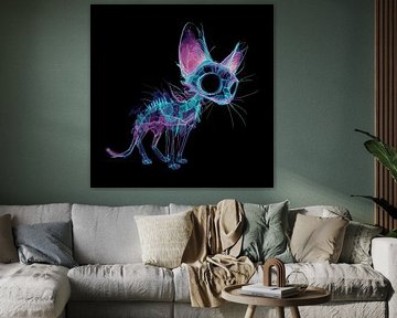 Neon cat skeleton by TheXclusive Art