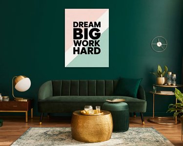 Voorbeeld van het werk in een kamer