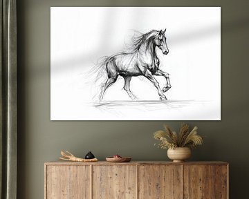 Schets van een paard in galop