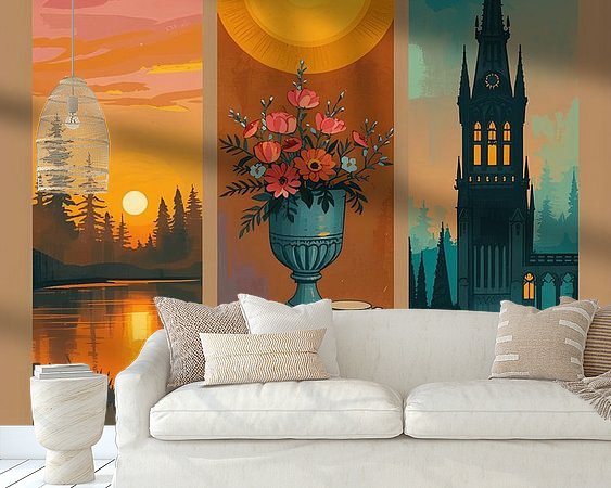 Voorbeeld van het werk in een kamer