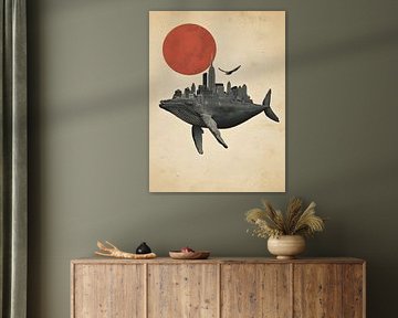 vintage fish and city by Giandra Safaraz
