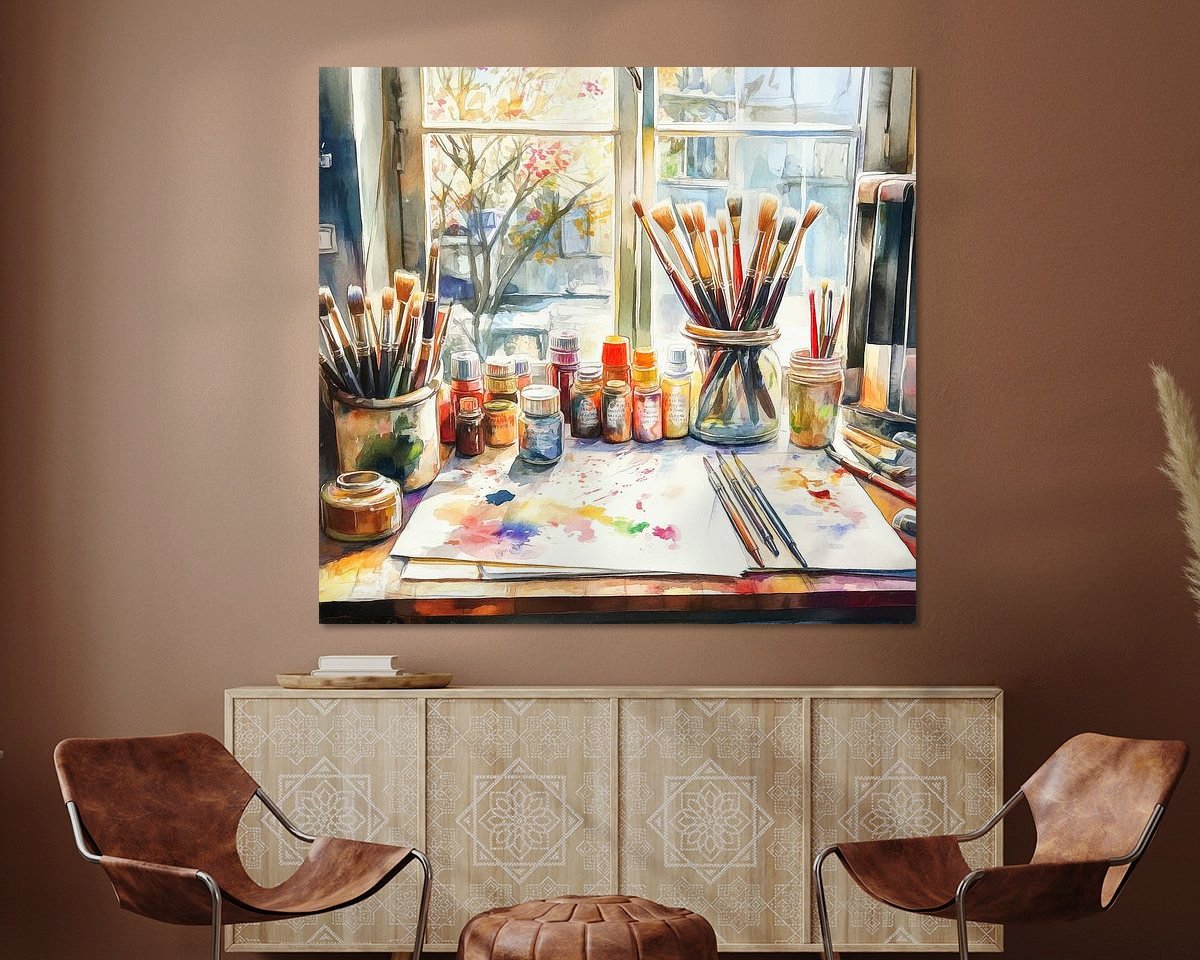 Voorbeeld van het werk in een kamer