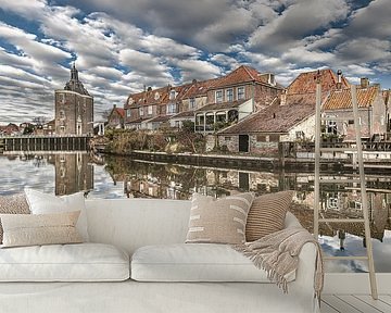 Klassieke huizenrij en de Dromedaris van Enkhuizen, Noord Holland