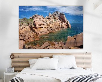 Coastal landscape on the Cote de Granit Rose,Brittany,France by Peter Eckert