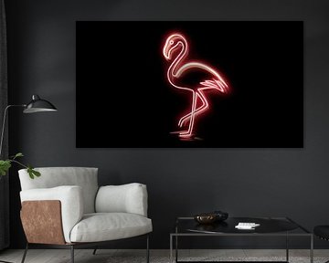Flamingo roze neon panorama