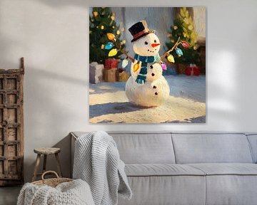 Bonhomme de neige illuminé