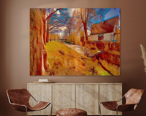 Voorbeeld van het werk in een kamer