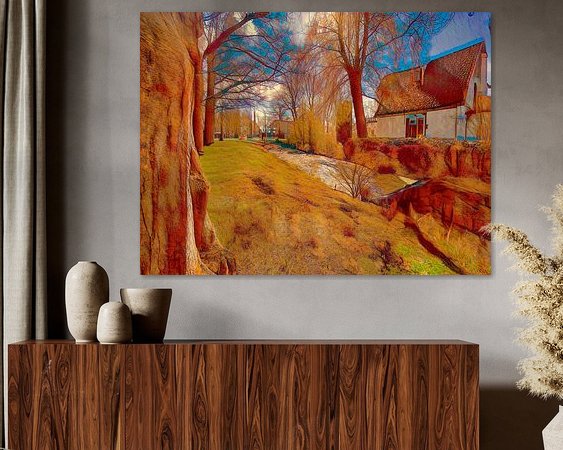 Voorbeeld van het werk in een kamer