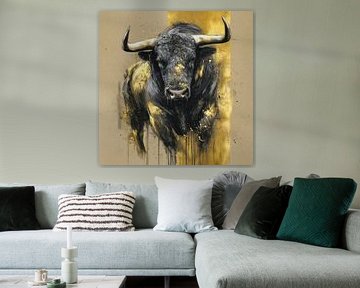 Stier in Schwarz und Gold