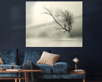 Die magische Kugel und der Zweig in der nebligen Stille