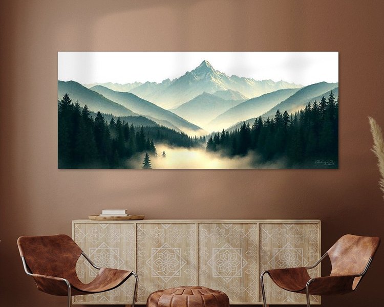 Voorbeeld van het werk in een kamer