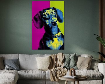 Teckel pop art van Lauren Wilde
