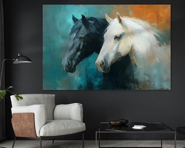 Portrait of a Black and White Horse by Lauren Wilde