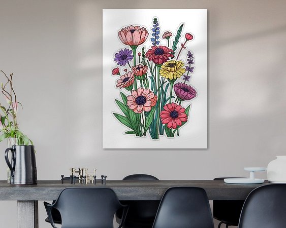 Voorbeeld van het werk in een kamer