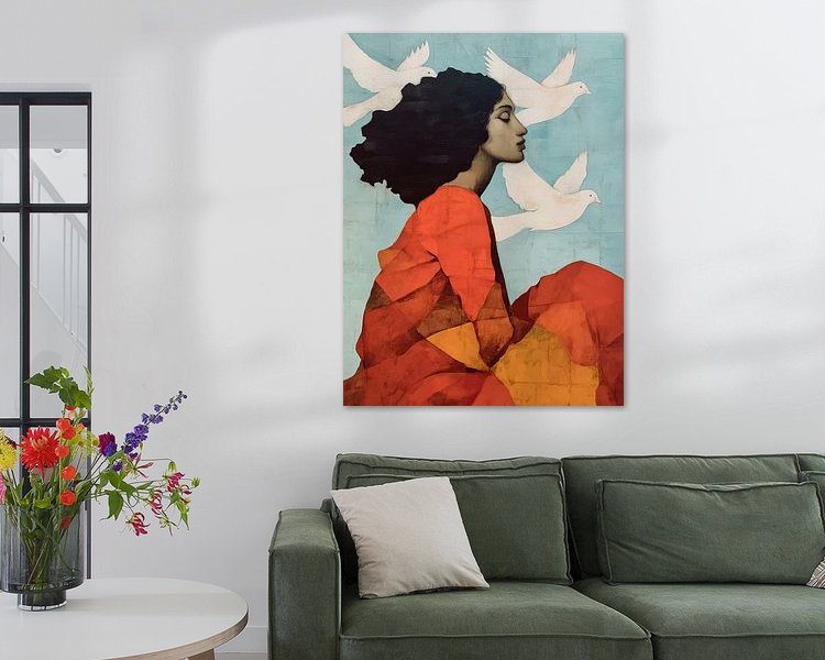 Voorbeeld van het werk in een kamer