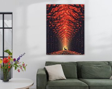 Hirsch im roten Baum von Giandra Safaraz